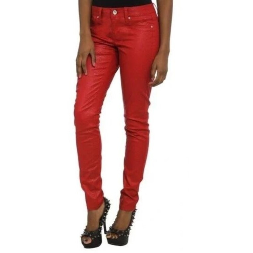 Lovesick Red Snake Skin The Skinny Pants NWT Hot Topic Size 11 Edgy Goth Emo